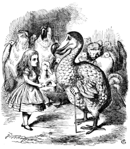 Alice im Wunderland und der Dodo Zeichnung